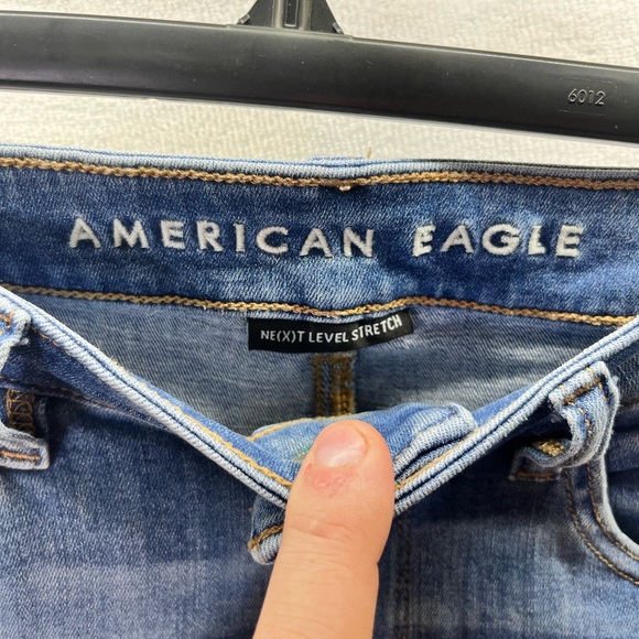 American Eagle Next Level Stretch Jegging Jeans Womens 6 Long Blue Denim 2570 - Picture 2 of 11